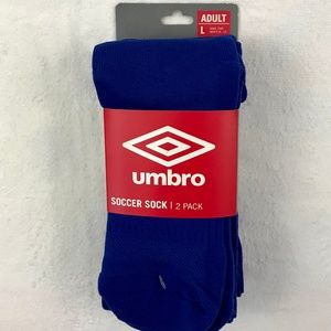 NEW Umbro Royal Blue Soccer Socks 2-Pack Mens L
